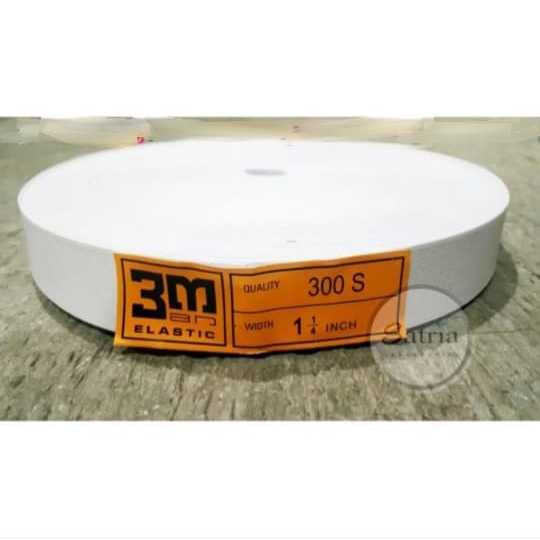 ELASTIS 3M / BAHAN ELASTIC 3M / KARET ELASTIS 3M 1 1/4 INCH 3CM PUTIH & HITAM