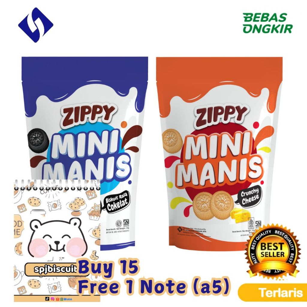 

Biskuit Zippy Mini Manis Rasa Keju dan Rasa Coklat 30 Gram