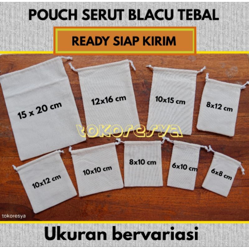 Pouch serut blacu /pouch blacu tebal/kantong blacu