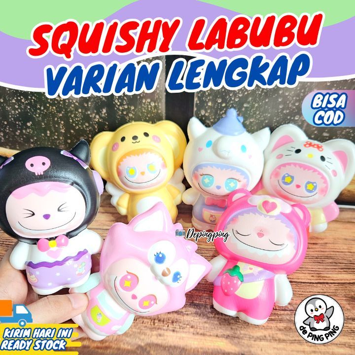 Squishy Labubu Costum Sanrio/ Labubu dan Sanrio Squishy/Squishy Murah/Squishy Lucu Sanrio
