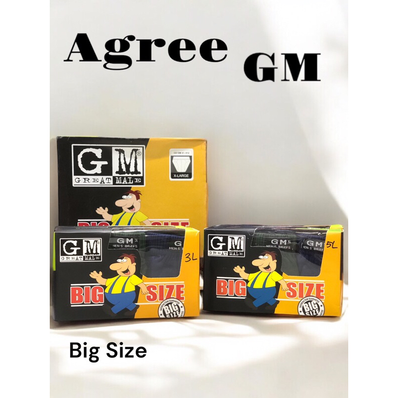Celana Dalam Pria Jumbo Agree GM BigSize isi 3pcs