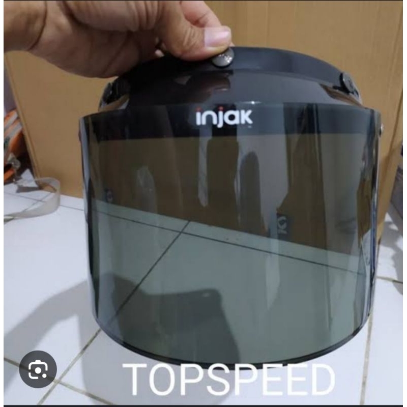 kaca helm bogo classi retro  datar smoke hitam