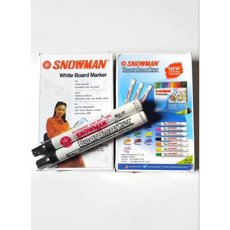 

SPIDOL SNOWMAN WHITE BOARD MARKER /PAPAN TULIS (bisa di hapus) BG--12 WARNA HITAM /1 PCS