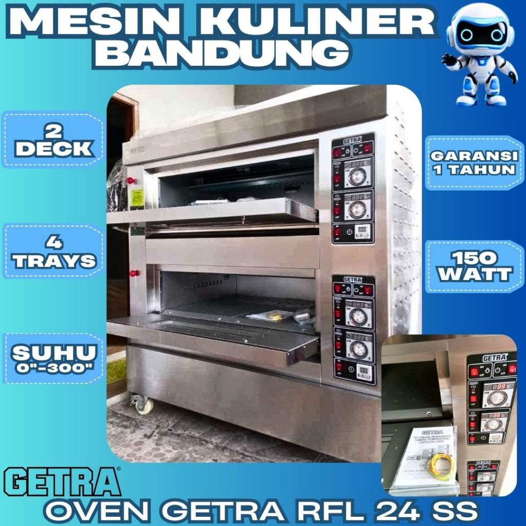 GETRA Oven Gas Deck Otomatis 2 Deck 4 loyang