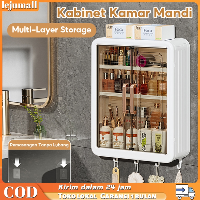 Rak Dinding Tempel Rak Kamar Mandi Tempel Rak Bumbu Dapur Dinding Plastik Dapur Lemari Dinding Anti 