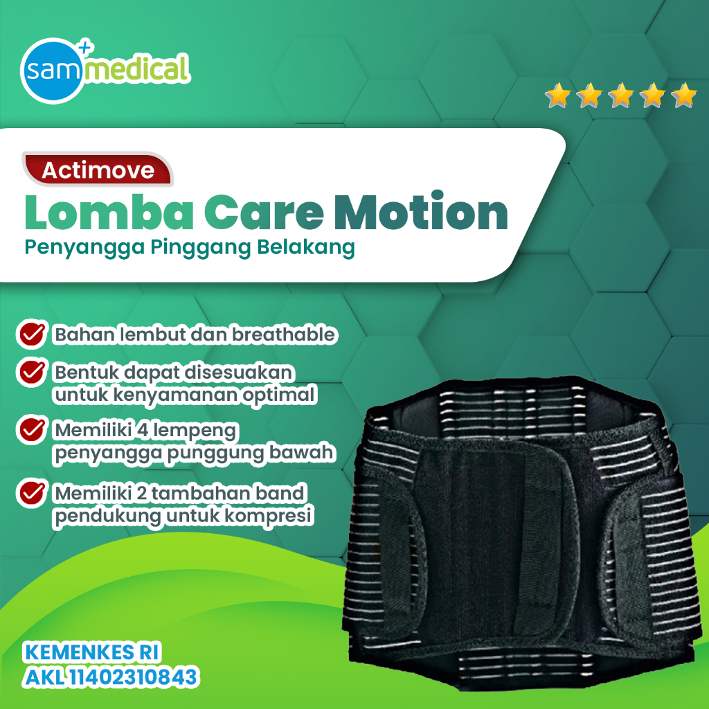 BSN Actimove Lombacare Motion Black - Penyangga Pinggang Belakang