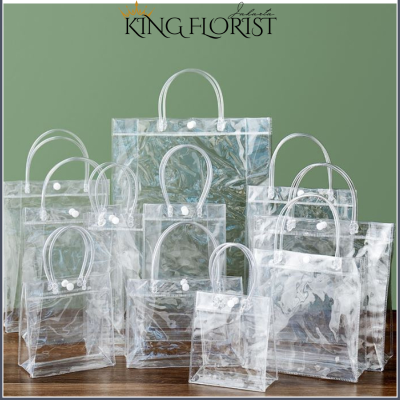 

Tas Mika PVC Transparan / Tas Mika PVC Polos Goodiebag Hampers Souvenir Ulang Tahun Transparant Bening Murah 1010