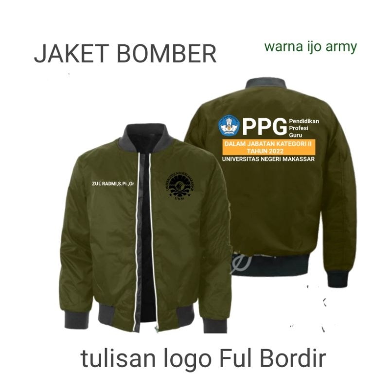 jaket bomber costume PPG Pendidikan Profesi Guru costume jaket bordir min 6pisz