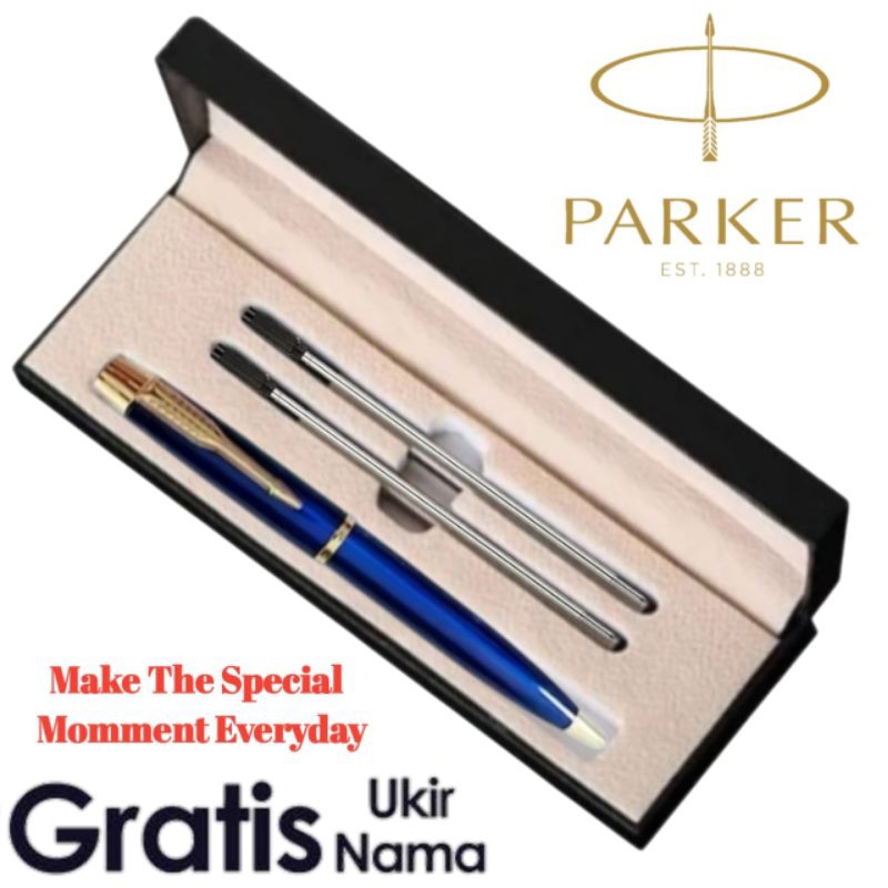 

Giftset Pulpen Hampers Souvenir Kado Pen Parker 2 Refill Gratis Grafir Nama/Logo