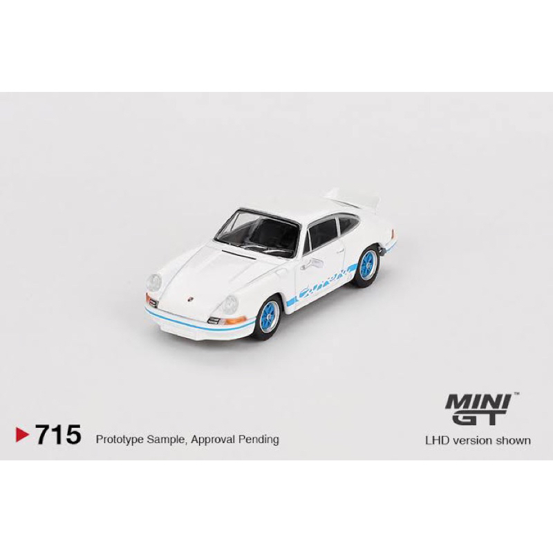 Mini GT 715 Porsche 911 Carrera RS 2.7 Grand Prix White with Blue Livery