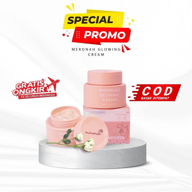 Meronah Beauty Care Whitening Glowing Cream 2 In 1 Krim Siang Dan Malam Tanpa Ribet (COD)