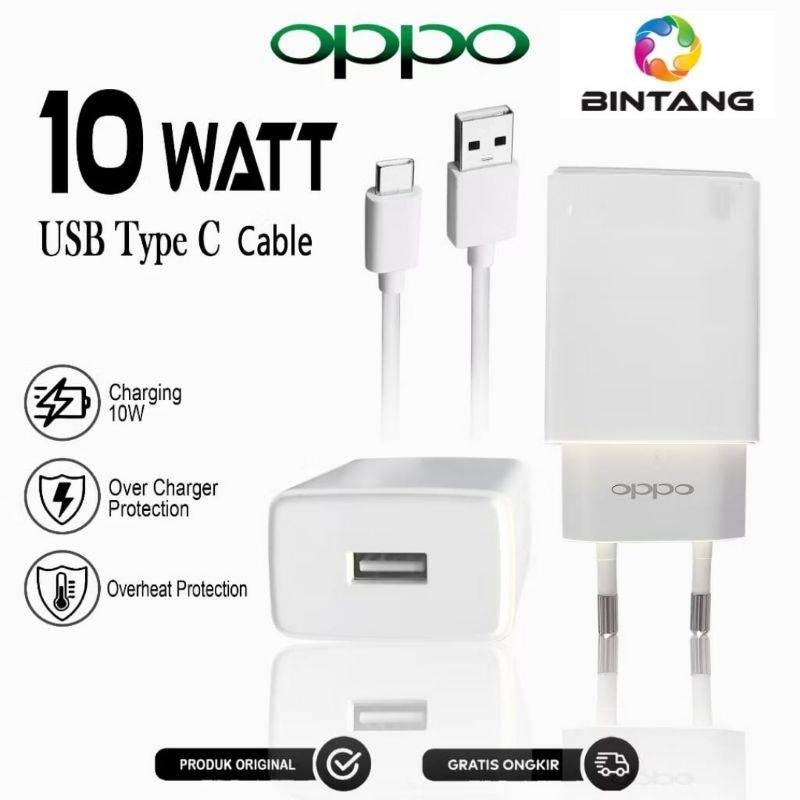 Charger Casan Oppo A16 A18 A54S A5 2020 A9 2020 Type C