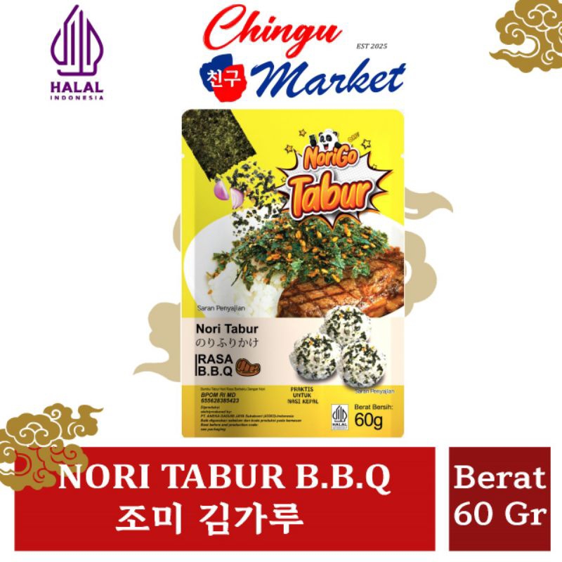 

NORI TABUR BBQ 60gr/NoriGo BBQ/rumput laut panggang rasa barbeque