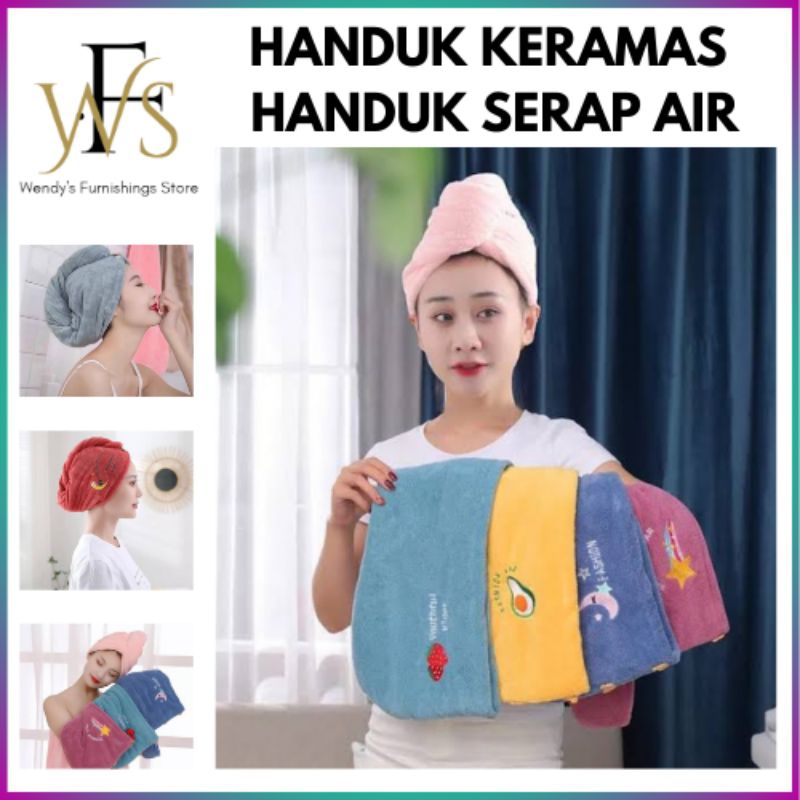 WFS - HANDUK KERAMAS WANITA - HANDUK KERAMAS SERAP AIR - HANDUK KERAMAS KANCING