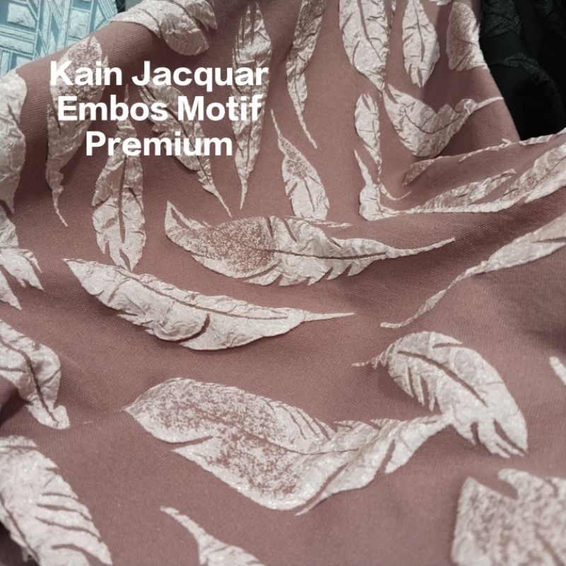 Bahan Kain Jacquar embos Motif Bulu Ayam/Kain jaguar Embos Motif Premium/Bahan Kain jaguar/jaguar mo