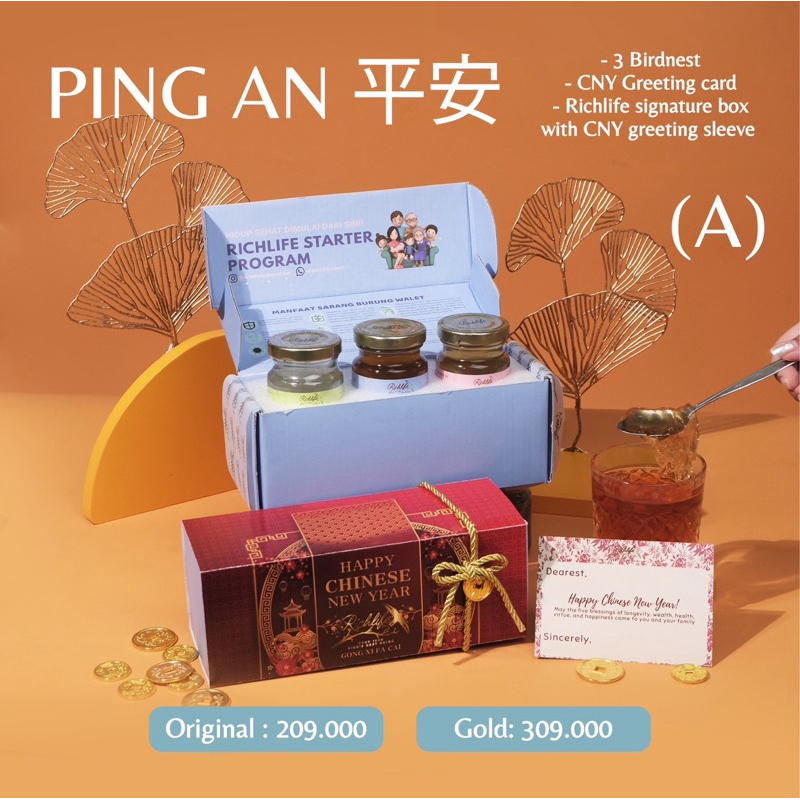 

PING AN A-HAMPERS IMLEK SARANG BURUNG WALET-CHINESE NEW YEAR HAMPERS BIRDNEST DRINK- PARSEL CNY-BINGKISAN IMLEK