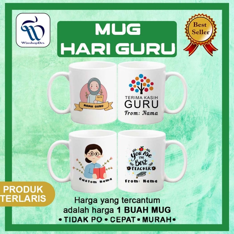 Banyak Dipakai Mug Custom Tema Guru  Kado Guru  Hadiah Guru  terima kasih guru  GURU WANITA  GURU CE