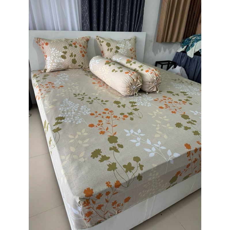 Sprei Bunga Motif Daun dan Hijau