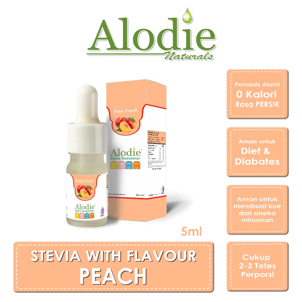 

Stevia Alodie Natural Sweetener Rasa Peach