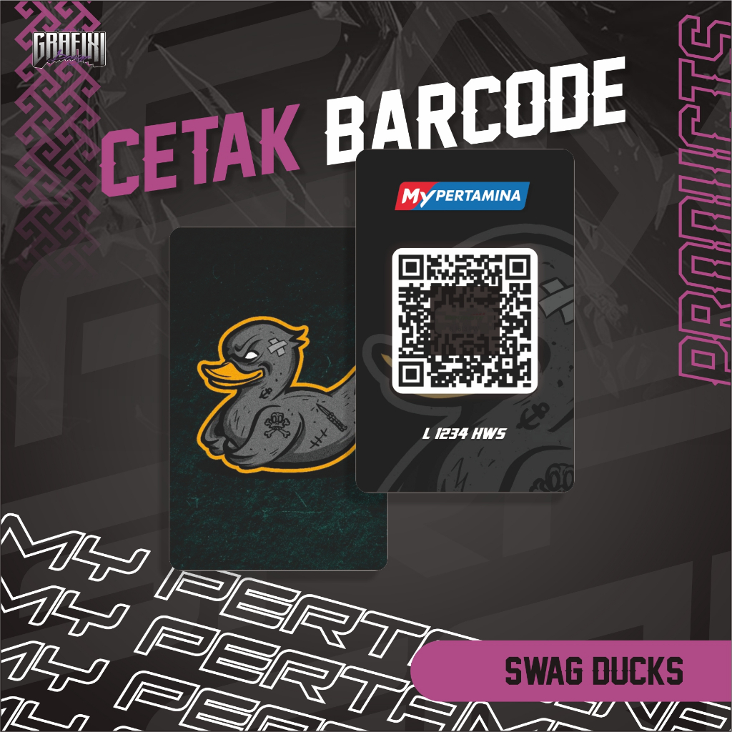 

CETAK BARCODE MY PERTAMINA KARTU PVC TEMA SWAG DUCK CUSTOM 2 SISI