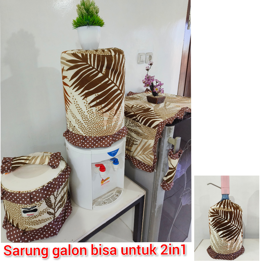 COVER GALON DUDUK TUTUP KULKAS SARUNG MAGICOM 1 SET ANEKA MOTIF