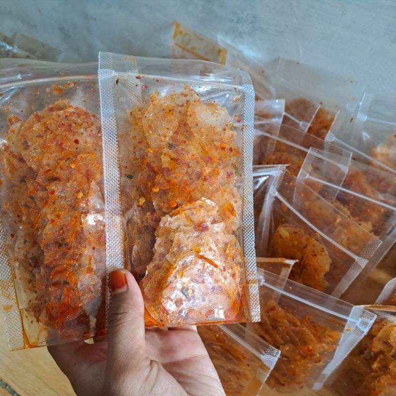 

kripik kaca pedas extra pedas daun jeruk cemilan enak