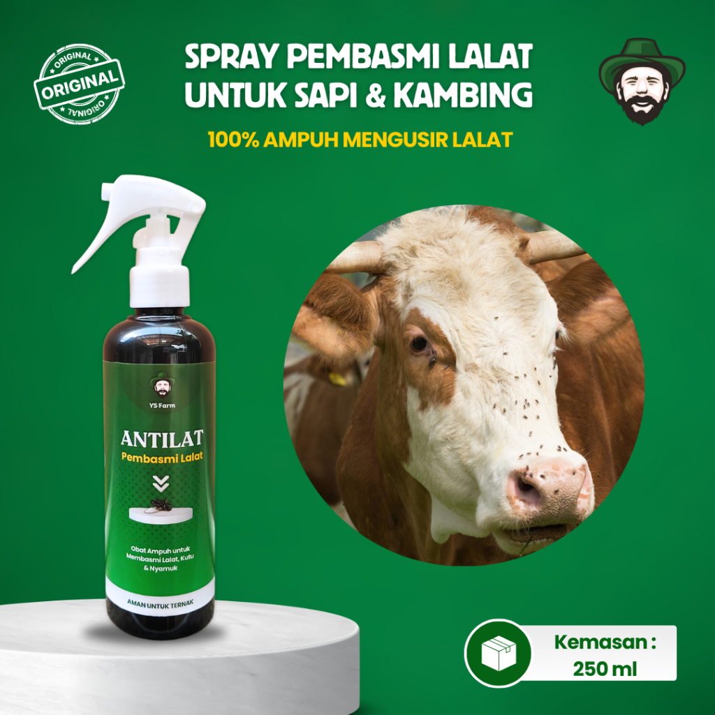 New ANTILAT Obat Lalat untuk Sapi Kambing Pembasmi Lalat Kutu Nyamuk Hewan Ternak Obat Luka Sapi 250