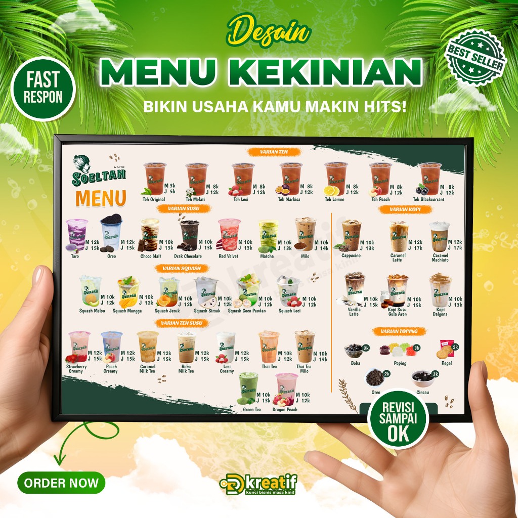 Jasa Menu Makanan & Minuman Memikat: Desain Kreatif, Unik, dan Elegan untuk Bisnis Anda | Dr Kreatif