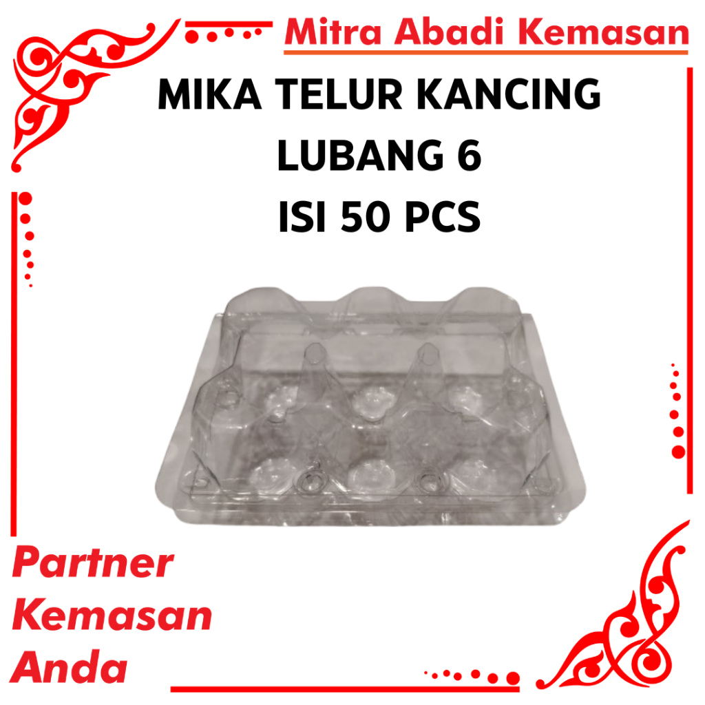 MIKA TELUR ISI 6 (50 PCS) | MIKA TELUR KANCING TEBAL ISI 6 BUTIR | MIKA MMP | MIKA PLASTIK