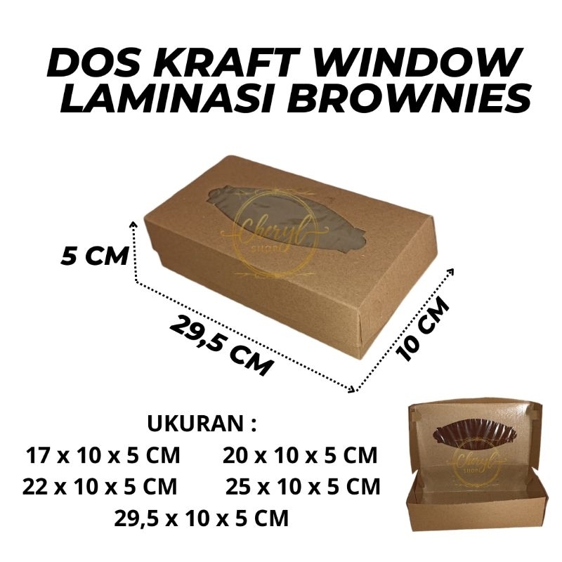 

(10 PCS) DOS / DUS KUE BROWNIES KRAFT WINDOW LAMINASI TINGGI 5 CM UK 17 CM, 20 CM, 22 CM, 25 CM, 29,5 CM / Kardus Box Kotak Hampers Kraft Window Laminasi