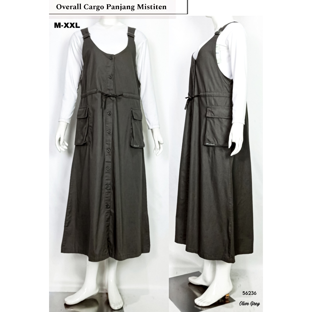 Misti10 Overall Panjang Cargo Mistiten Olive Grey