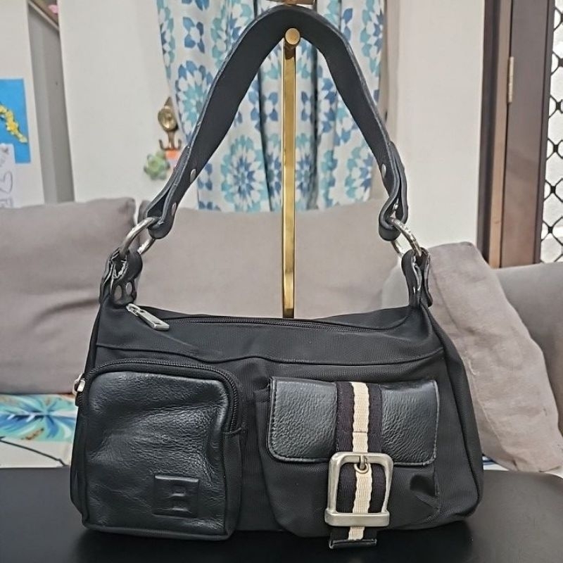 Preloved Tas Ketek Nilon Mix Kulit