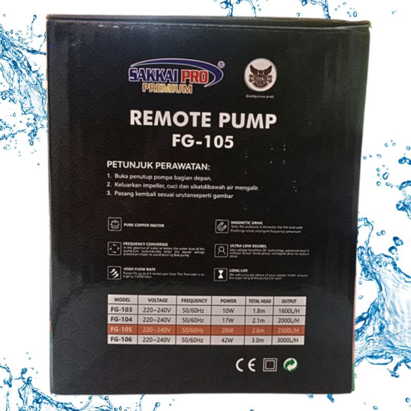 SAKKAI PRO FG 105 POMPA REMOTE KOLAM AQUARIUM AQUASCAPE