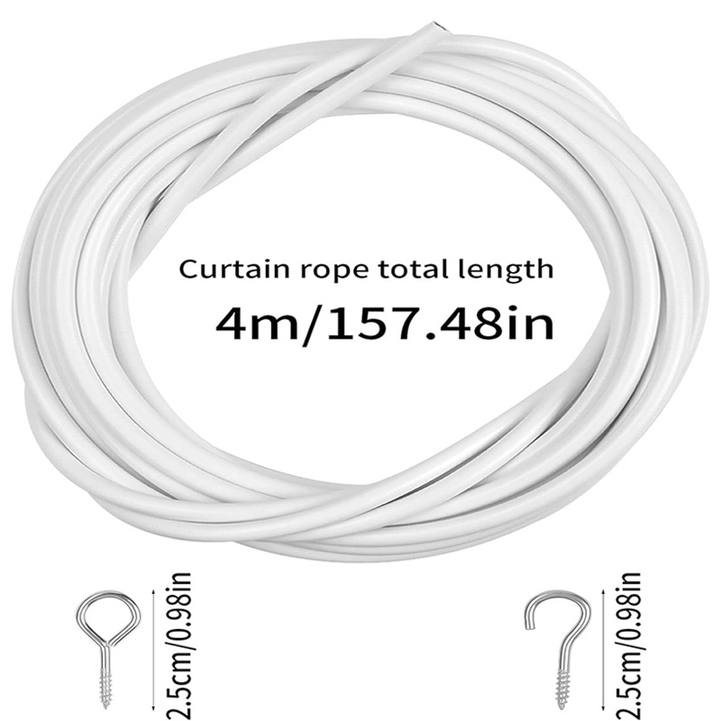 4M Tali Kawat Gorden Kolong Dapur Dan 12 Kait Tali Kawat Spiral Gorden Kabel Spiral