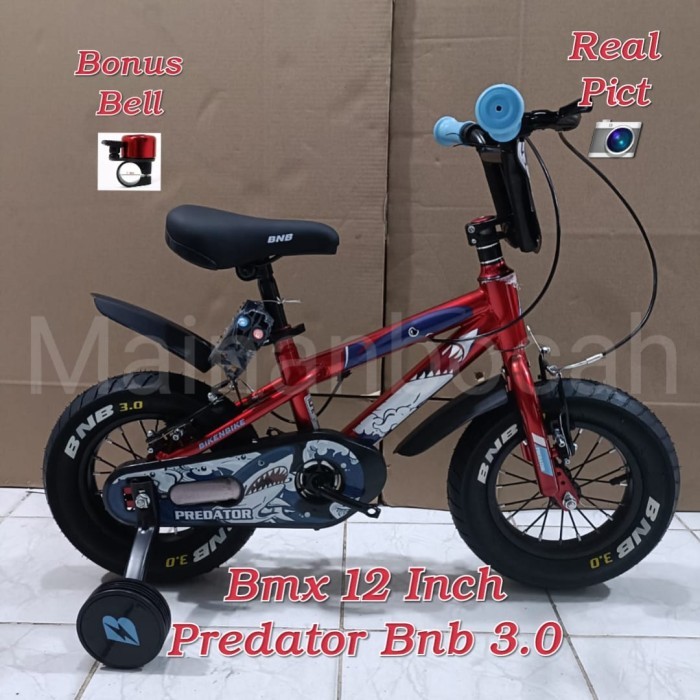 TERMURAH SEPEDA ANAK LAKI LAKI BMX 12 INCH PREDATOR BAN 3.0 BY BNB