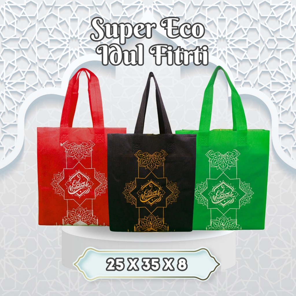 

HLS IDUL FITRI TAS SPUNBOND LEBARAN, HAMPERS SUPER HEMAT Tas Spunbond Goodie Bag Laken Model Tali Tebal SABLON