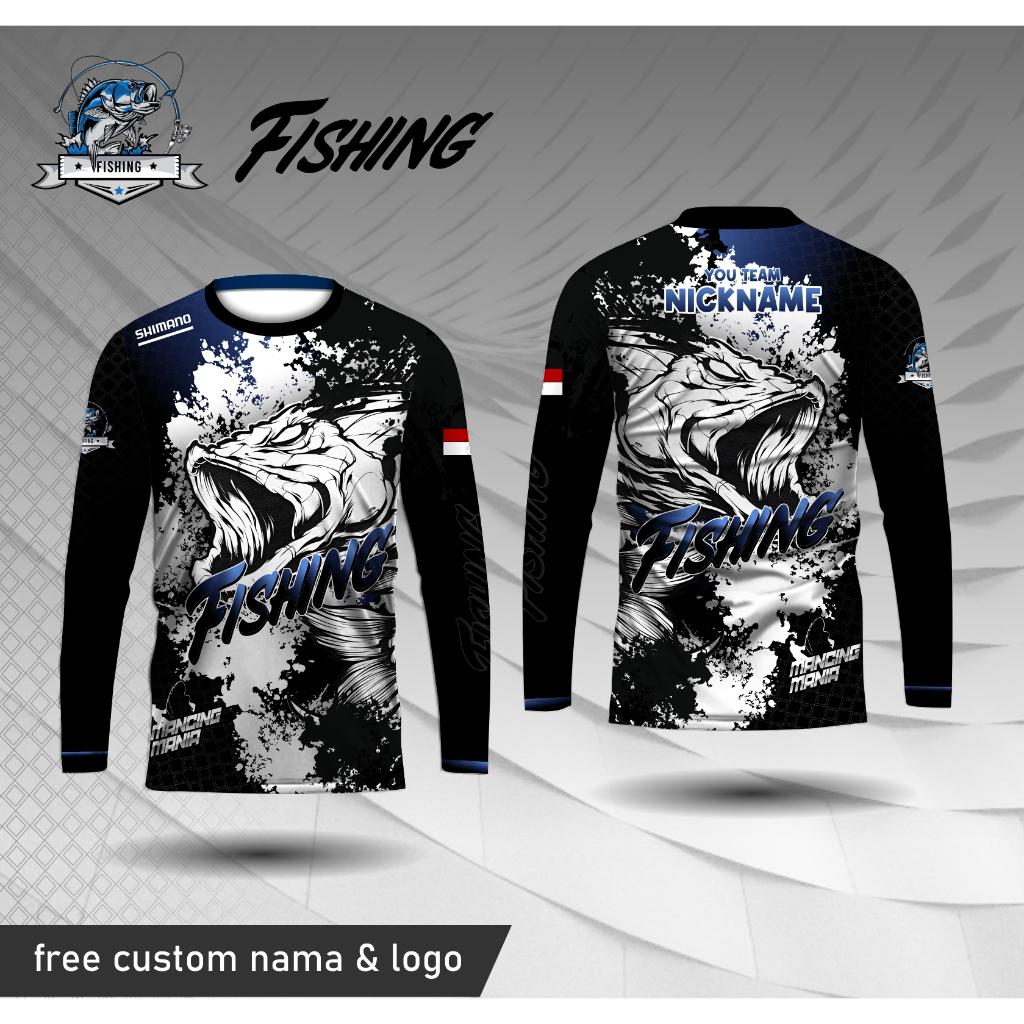 Jersey fishing kaos lengan panjang baju mancing mania