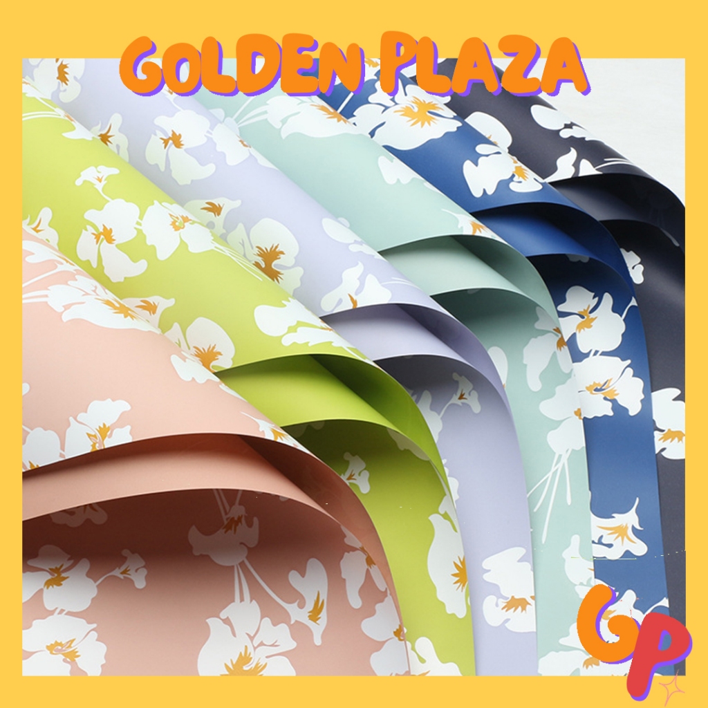

Flower Wrapping Cellophane Paper Motif Bunga Daisy Putih Twotone Kertas Buket Bunga KB6163