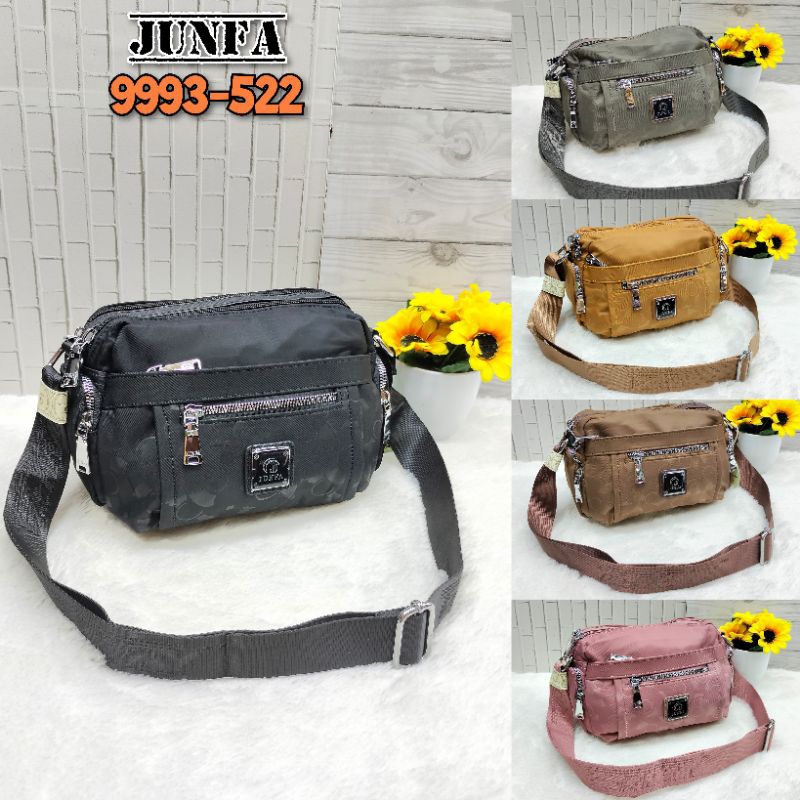 Tas wanita selempang junfa mini 9993-522 bahan kain parasut
