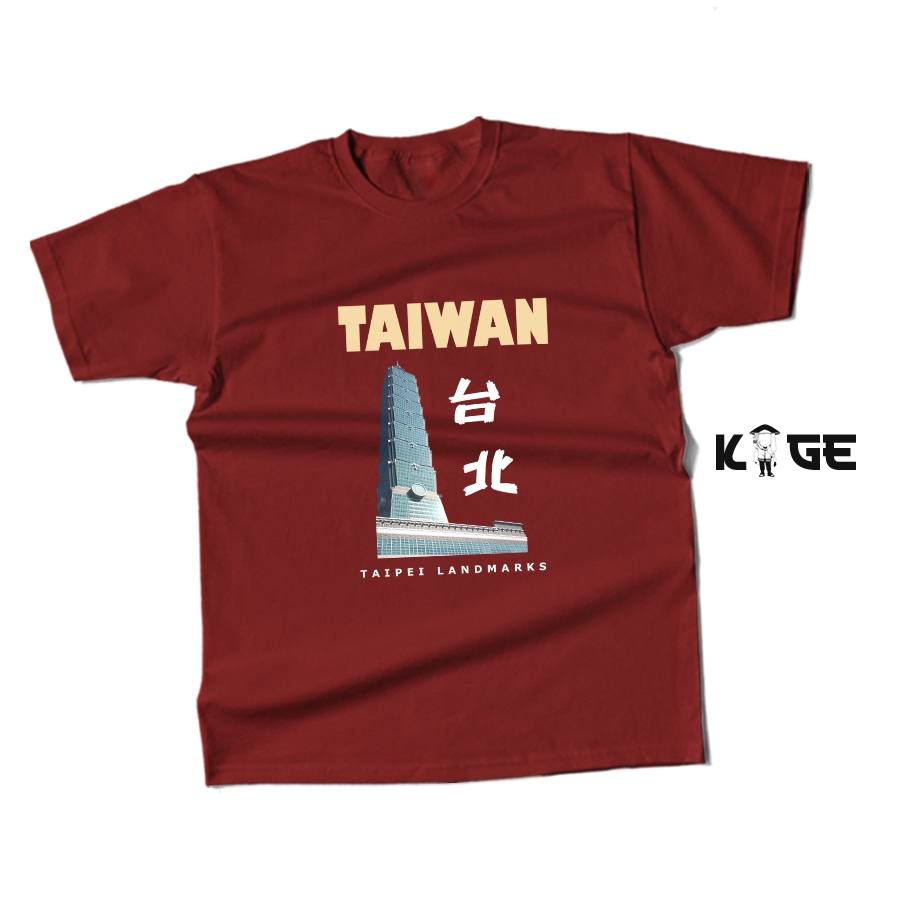 Baju Kaos TAIPEI TAIWAN LANDMARKS - Kaos Tulisan Taiwan KAOS KAGE