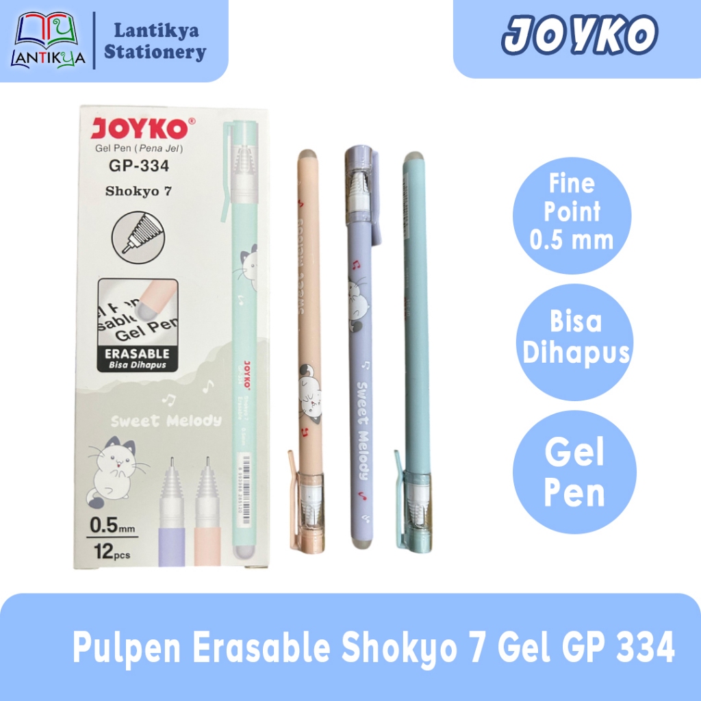 

Joyko Erasable Gel Pen /Gp 334 Shokyo 7/ Gel 0.5 Mm PER PACK