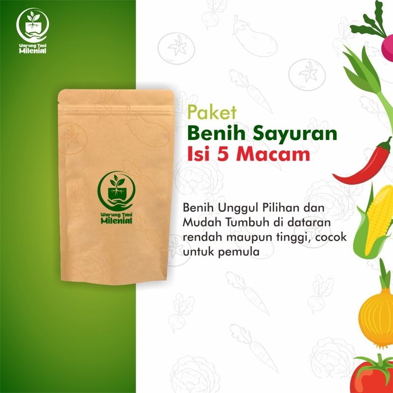 Benih Sayuran| bibit Sayuran hidroponik isi 5 paket biji Sayuran berkualitas