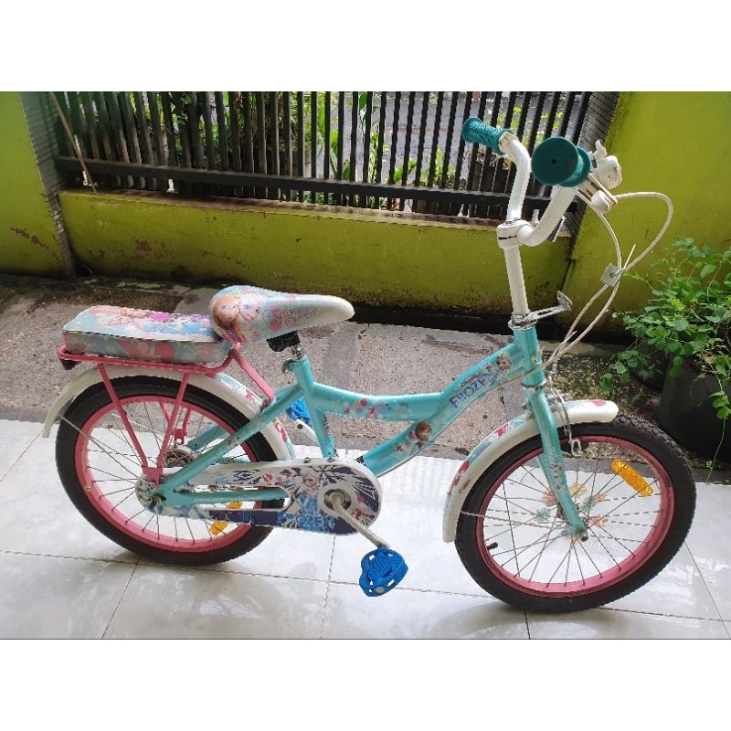 sepeda wim cycle 18inch motif frozen bekas / PRELOVED sepeda wimcycle anak 18inch