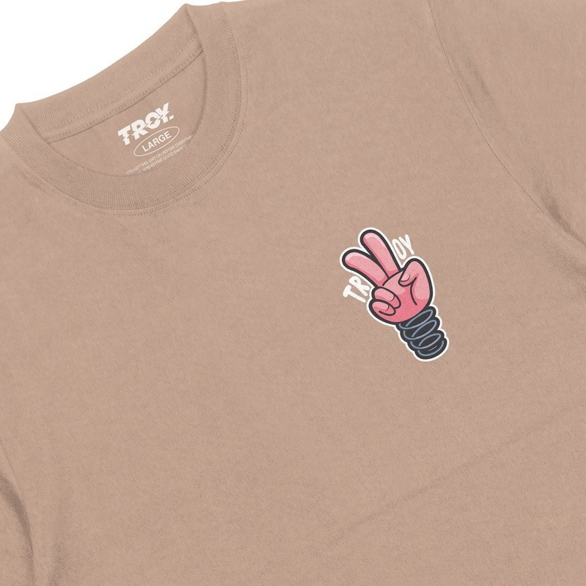 Troy Company Tshirt Brown Latte Peace Sign - Kaos Lengan Pendek Kaos Coklat Latte MTD 2279