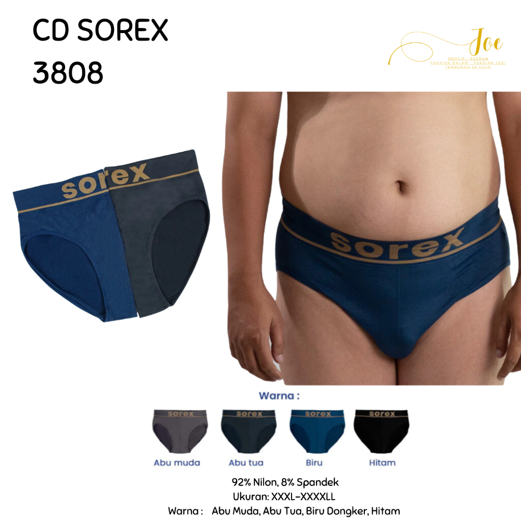 [ISI 2] CD Celana Dalam Sorex Seamless Big Size 3808 / CD Pria Jumbo Premium Sorex