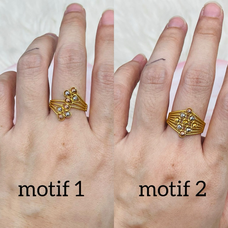 cincin bola bola warna warni terbaru uk 15-21 emas asli kadar 700