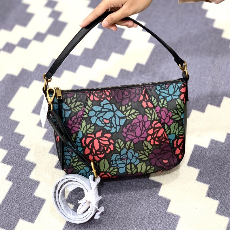 fossil Skylar Crossbody Dark Floral