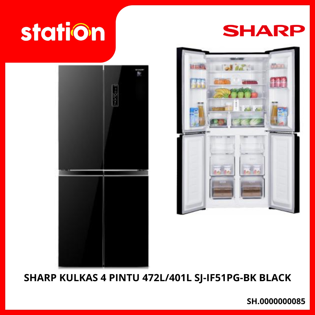SHARP KULKAS 4 PINTU SJ-IF51PG-BK / SJ-IF91P-GB