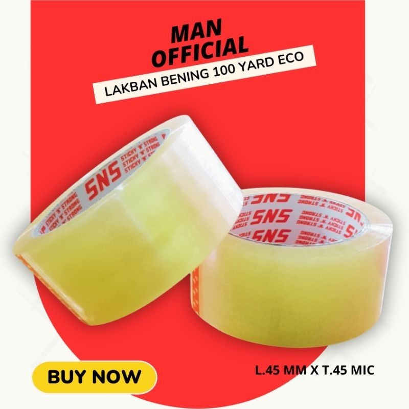 

LAKBAN BENING/COKELAT 100 YARD ECO X 45 MM SNS KUALITAS TERBAIK/SOLASI/TAPE