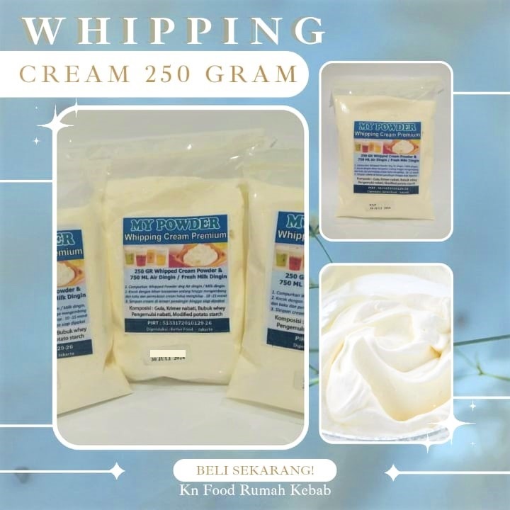 

Bubuk Whipping Cream PREMIUM Instan 250 gram Whipping Cream Whipped Cream